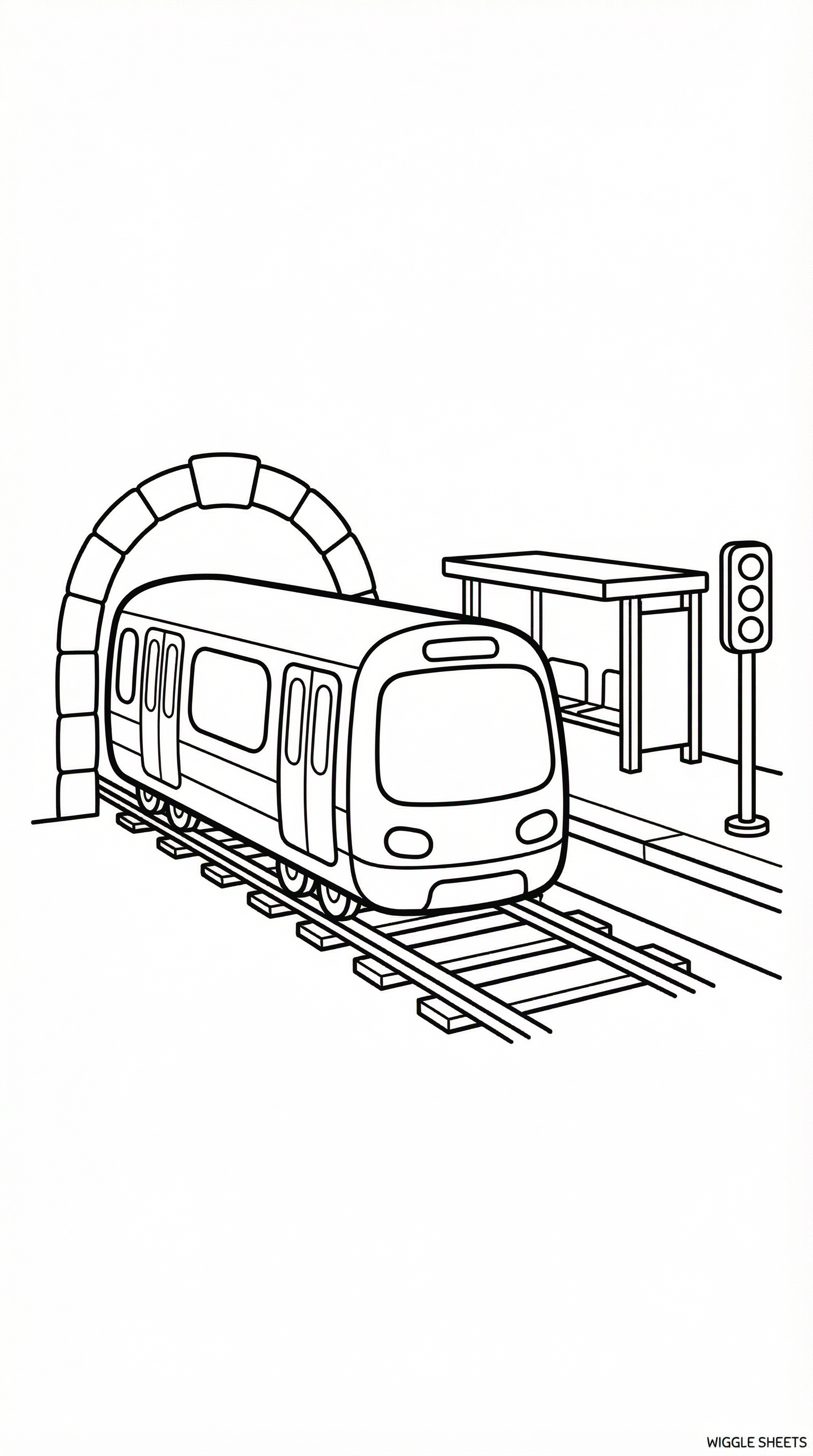 Cartoon Metro Train Coloring Page